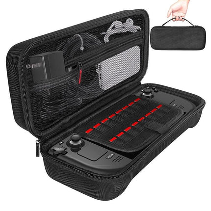 Steam Deck Handheld Console Storage Bag - Hard Eva Oxford Cloth - Black-1962691923789615109