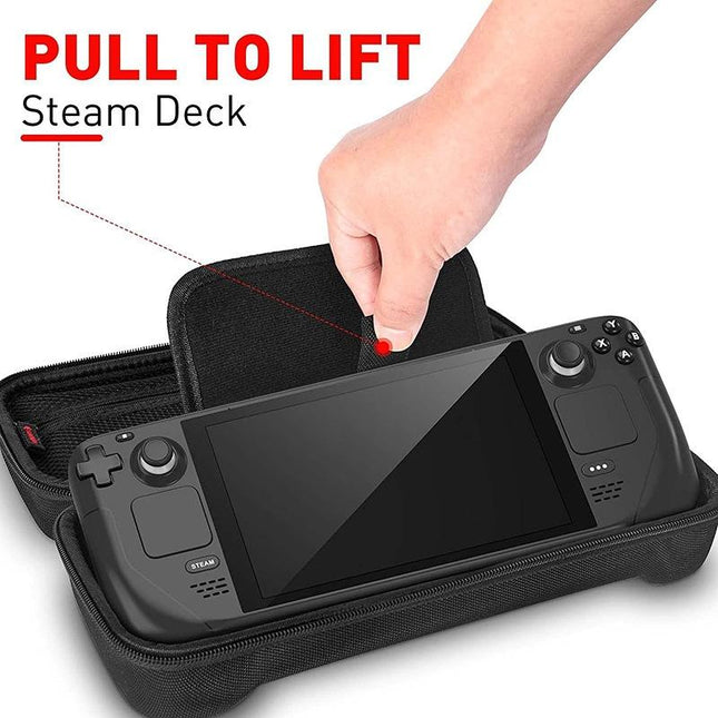 Steam Deck Handheld Console Storage Bag - Hard Eva Oxford Cloth - Black-1962691923789615105