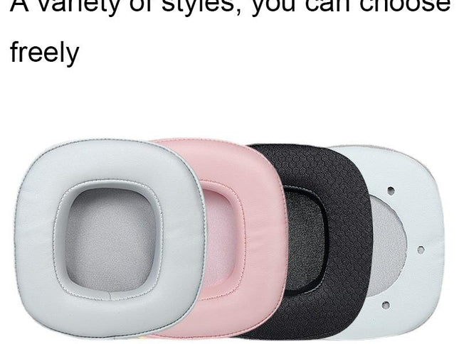 Breathable Sponge Headphone Covers - Black Leather 1 Pair-1915197980349173761