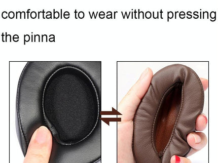Soft And Breathable Brown Lambskin Headset Covers For Edifier W855Bt - 2 Pack-1915197808252686338