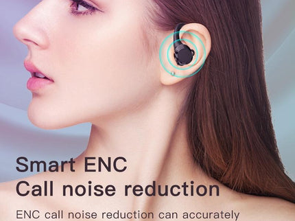 Digital Display Bluetooth Headset With Noise Reduction And Charging Bin - Black-1915197125487104004