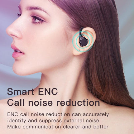 Digital Display Bluetooth Headset With Noise Reduction And Charging Bin - Black-1915197125487104004
