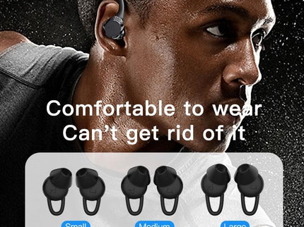 Digital Display Bluetooth Headset With Noise Reduction And Charging Bin - Black-1915197125487104005