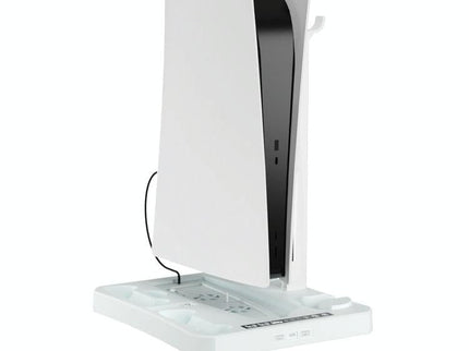 Multifunctional Cooling Base For Ps5 With Vr2 Handle Charging And Disc Storage Stand - White-1915196930066092033