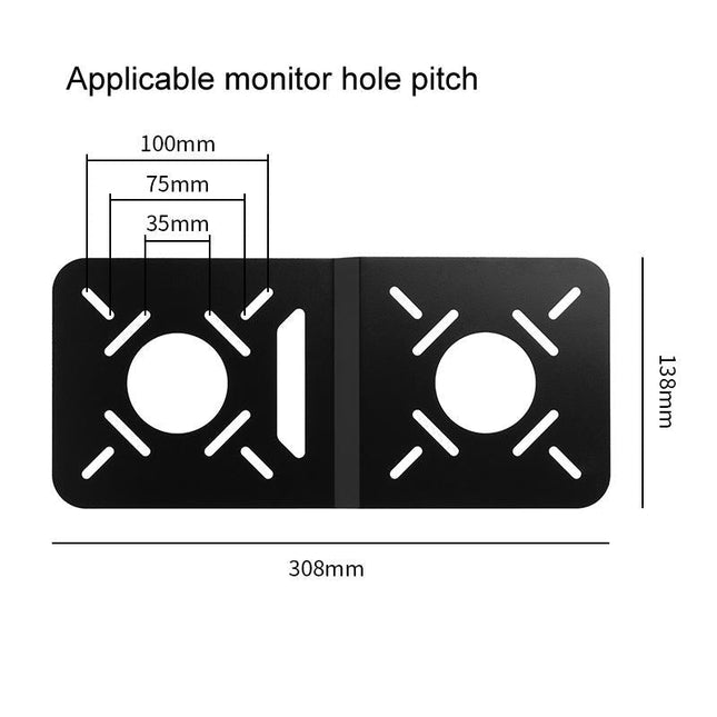 Universal Vesa Mount For Computer Monitor Router And Tablet - Black-1964932231210340354
