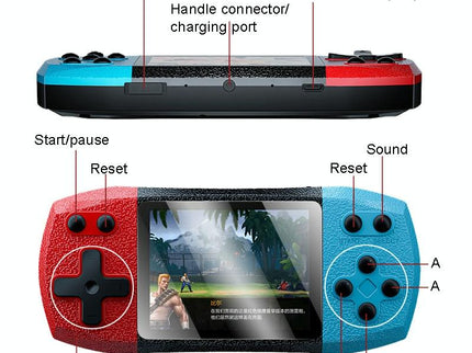 Large Screen Pocket Console - 620 Games - Single Player - 3 Inch Screen - Red / Yellow-1915198086586699777