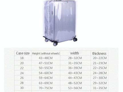 Waterproof Transparent Pvc Trolley Suitcase Cover - 20 Inch Rimless-1915198322998644739