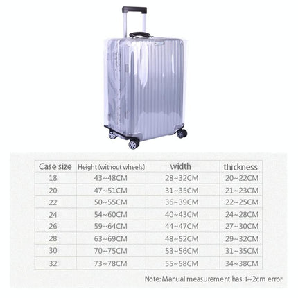 Waterproof Transparent Pvc Trolley Suitcase Cover - 20 Inch Rimless-1915198322998644739