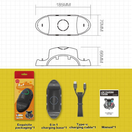Versatile 6-In-1 Joycon Holder For Nintendo Switch-1915197468996407303