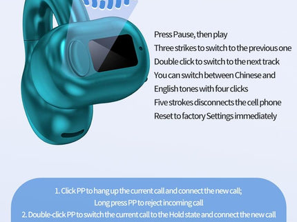 Waterproof Bluetooth Earphones With Ear Clip - M10-1915198110737502215