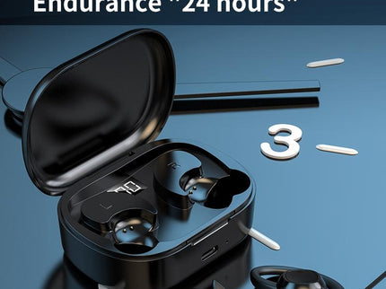 Wireless Stereo Earphones With Charging Case - Black-1915196952421732354