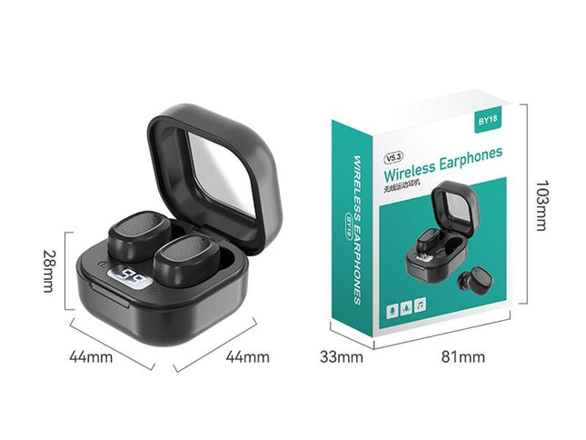 Black Wireless Earphones With Charging Case-1915198279411437569