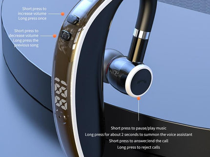 Universal Bluetooth Earphone - Single-Ear Rotating Black / White-1915196828530380806