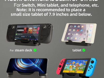 Steam Deck Console Base With Mobile Phone Bracket - Black-1915196969068924936
