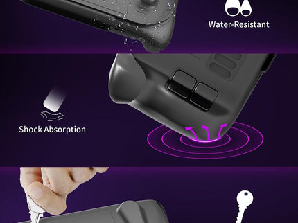 Steam Deck Protective Case & Cover Set With Bracket - Black-1915196946772004869