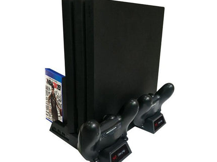 Vertical Cooling Stand With Dual Controller Charger For Ps4 - Black-1922443423512662018