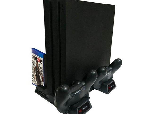 Vertical Cooling Stand With Dual Controller Charger For Ps4 - Black-1922443423512662018