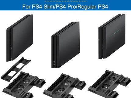 Vertical Cooling Stand With Dual Controller Charger For Ps4 - Black-1922443423512662019