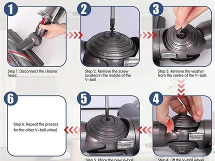 Powerful 100W Suction Head For Dyson V10 / V11 With V-Ball Wheels-1915198231772532741
