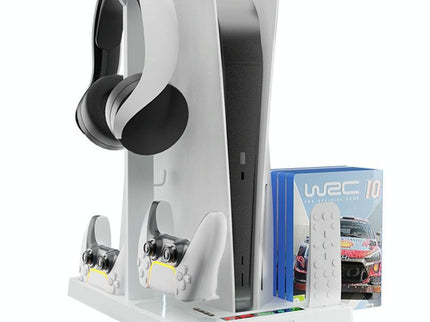 Ps5 Cooling Handle With Charging Base And Disc Storage Rack - White-1915197139391221768