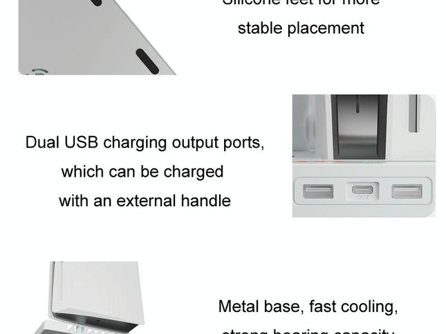 Ps5 Cooling Handle With Charging Base And Disc Storage Rack - White-1915197139391221762