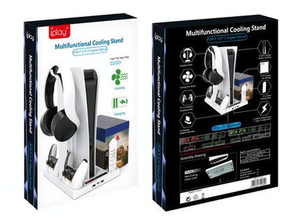 Ps5 Cooling Handle With Charging Base And Disc Storage Rack - White-1915197139391221767