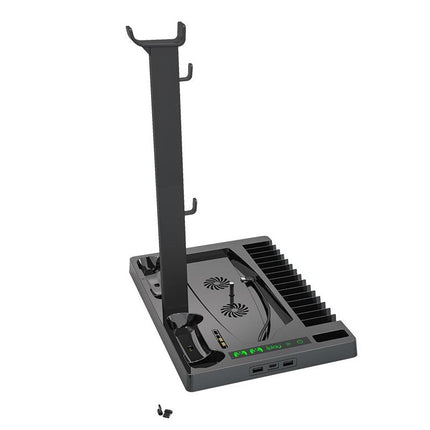 Ps5 Cooling Fan Base With Charging Stand And Disc Holder - Black-1915197143715549185