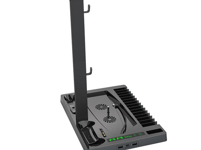 Ps5 Cooling Fan Base With Charging Stand And Disc Holder - Black-1915197143715549185