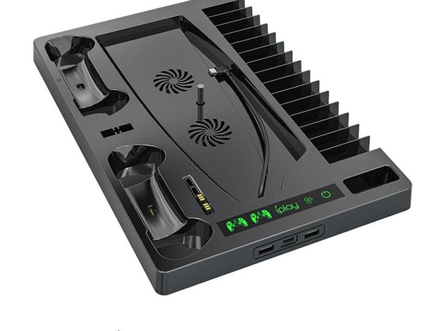 Ps5 Cooling Fan Base With Charging Stand And Disc Holder - Black-1915197143715549186