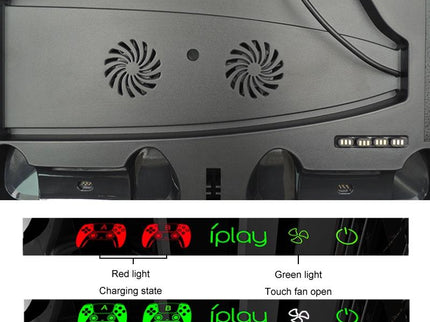 Ps5 Cooling Fan Base With Charging Stand And Disc Holder - Black-1915197143715549190