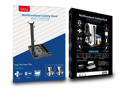 Ps5 Cooling Fan Base With Charging Stand And Disc Holder - Black-1915197143715549191
