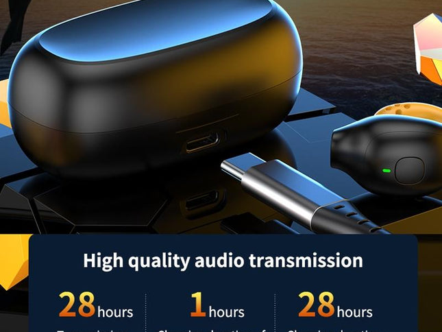 Wireless Ear Clip Bluetooth Headset With Led Display - Noise Reduction-1915196861329838082