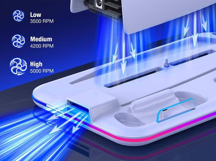 Multi-Functional Cooling Base For Ps5 / Psvr2 Controller With Rgb Lights - White-1915196868254633988