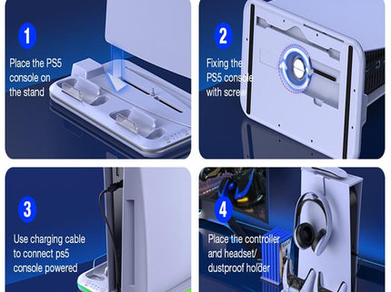 Multi-Functional Cooling Base For Ps5 / Psvr2 Controller With Rgb Lights - White-1915196868254633990