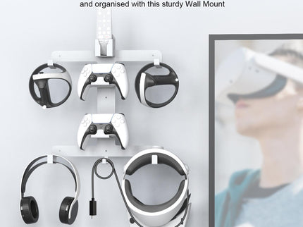 Wall Storage Bracket For Ps5 Vr2 Helmet / Headset / Handle / Remote Control - White-1915196827033014275