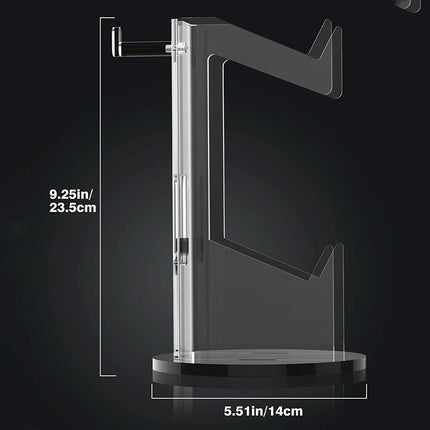Black Acrylic Game Controller Display Stand With Headphone Hanger-1915196829893529602