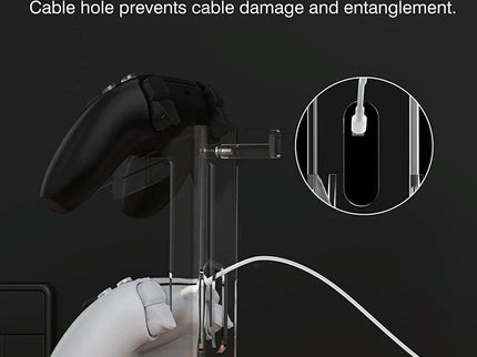 Black Acrylic Game Controller Display Stand With Headphone Hanger-1915196829893529603