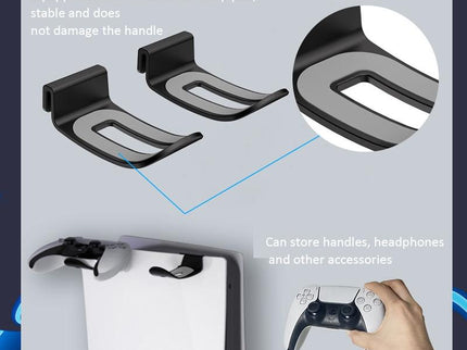 Wall-Mounted Bracket For Ps5 Console With Controller Vr Glasses And Headphone Storage - Black-1915196836906405894