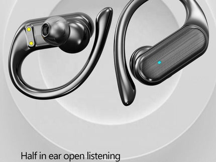 Waterproof Wireless Bluetooth Earphones With Led Display - Black-1915196893315600389