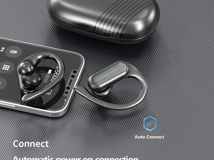 Waterproof Wireless Bluetooth Earphones With Led Display - Black-1915196893315600391
