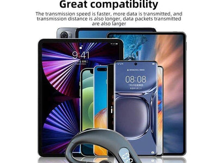 Waterproof Bluetooth Earphones With Led Display - Black-1915197126560845827