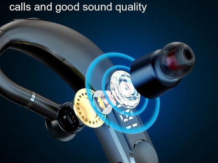 Waterproof Bluetooth Earphones With Led Display - Black-1915197126565040131