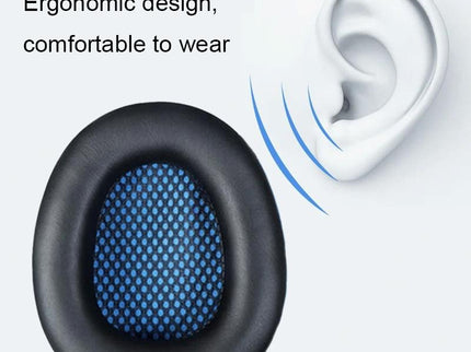 2-Pack Blue Leather Headset Covers For Sades Headphones-1915196844112220164