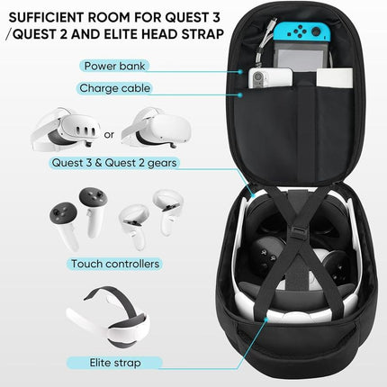 Meta Quest 3 Expandable Suitcase With Shoulder Straps-1922443405057724419