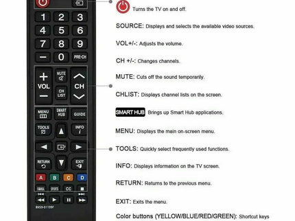 Samsung Smart Tv Remote Control - Black Replacement-1915196962831994883