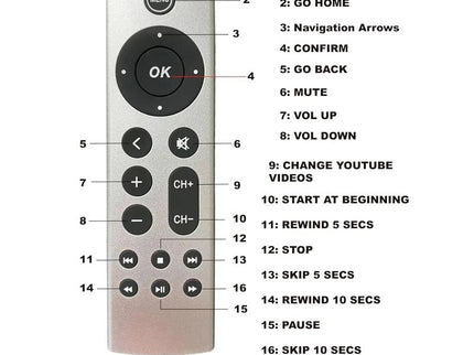 Silver Apple Tv Remote Control For 4K / Hd Without Voice-1922443393837961221
