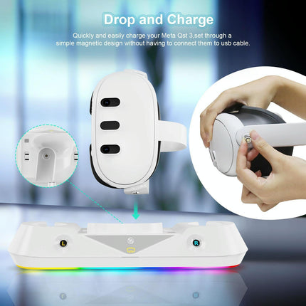 Vr Game Seat Charging Set With Magnetic Suction Base For Meta Quest 3 Glasses And Handle-1922443404533436421