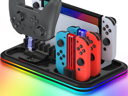 Rgb Light Charging Dock For Switch Oled - Compact-1922443390637707272