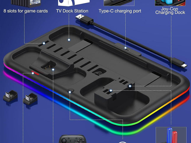 Rgb Light Charging Dock For Switch Oled - Compact-1922443390637707266