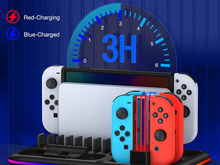 Rgb Light Charging Dock For Switch Oled - Compact-1922443390637707268